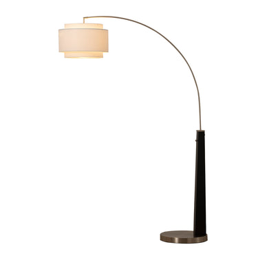 Nova of California Coronado Arc Floor Lamp Matte Black Satin Nickel