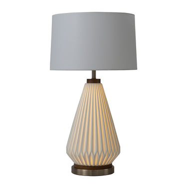 Nova of California Concord Bone Porcelain Table Lamp 28 White Walnut