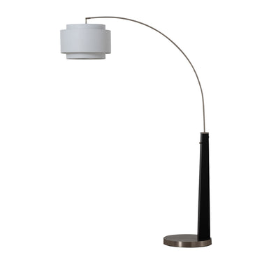 Nova of California Coronado Arc Floor Lamp Matte Black Satin Nickel