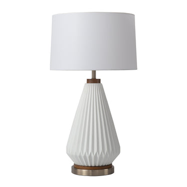 Nova of California Concord Bone Porcelain Table Lamp 28 White Walnut