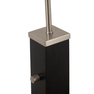 Nova of California Coronado Arc Floor Lamp Matte Black Satin Nickel