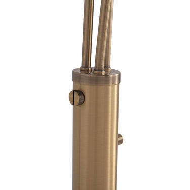 Nova of California Concord Bone Porcelain Shade 3 Light Arc Floor Lamp 85 Weathered Brass Walnut