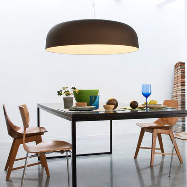 Small Canopy suspension lamp in white aluminum for minimalist interiors