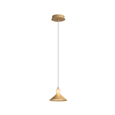 Finesse Decor Spanish Alabaster & Aluminum One-Light Chandelier