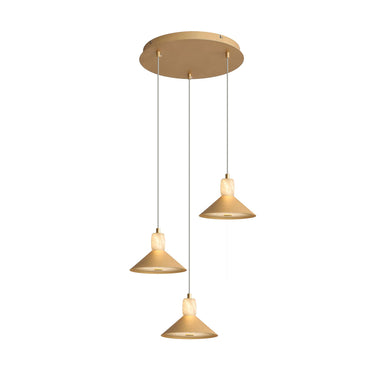 Finesse Decor Spanish Alabaster & Aluminum Three-Light Chandelier