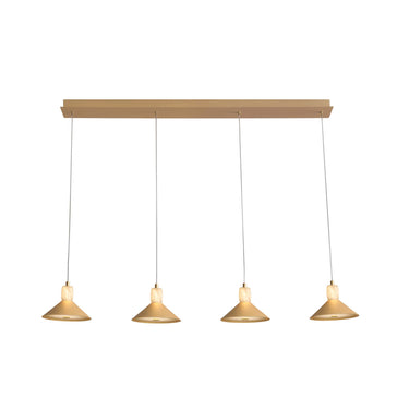 Finesse Decor Spanish Alabaster & Aluminum Four-Light Chandelier