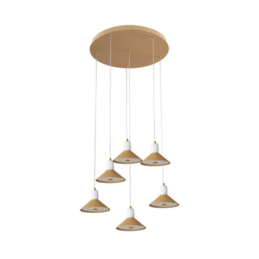 Finesse Decor Spanish Alabaster & Aluminum Six-Light Chandelier