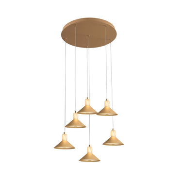 Finesse Decor Spanish Alabaster & Aluminum Six-Light Chandelier