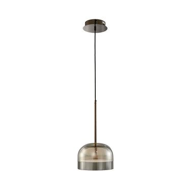 Finesse Decor Iron and Smoky Glass Pendant Black
