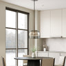 Finesse Decor Iron and Smoky Glass Pendant Black
