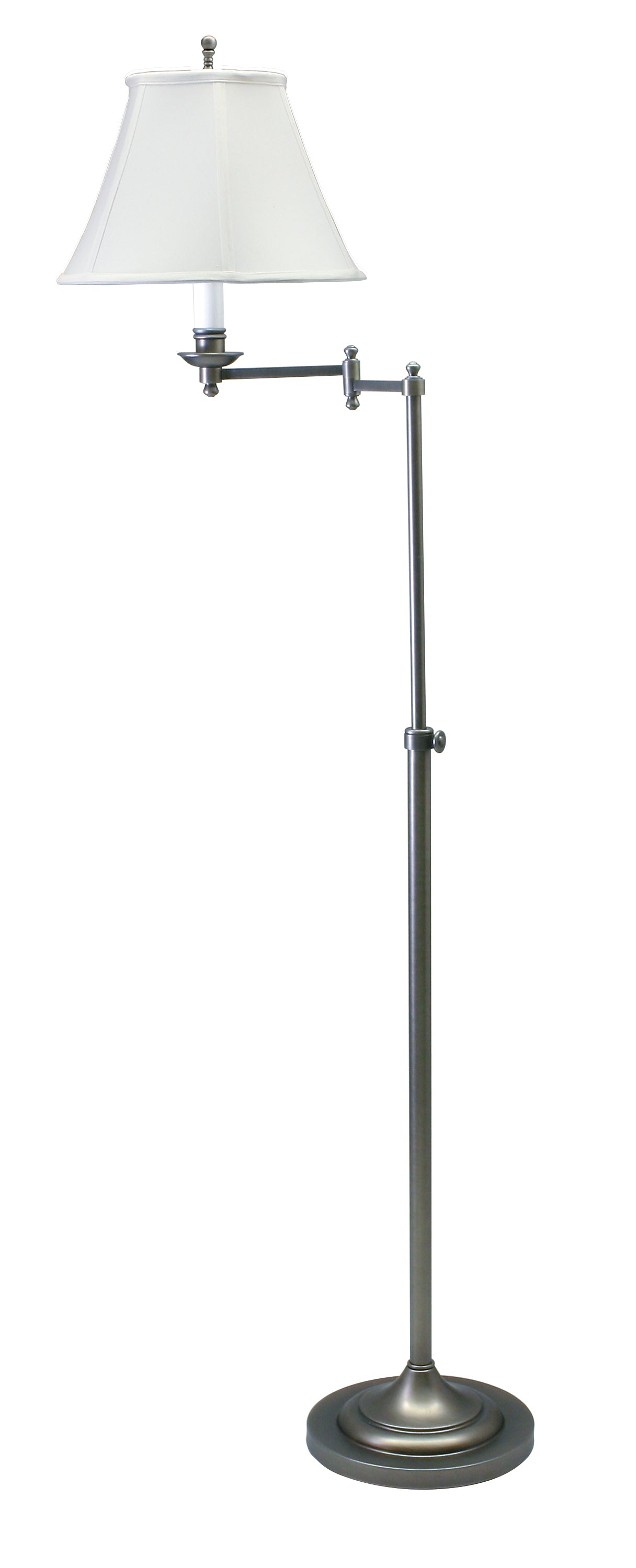 House of Troy Club Adjustable Antique Silver Floor Lamp CL200-AS