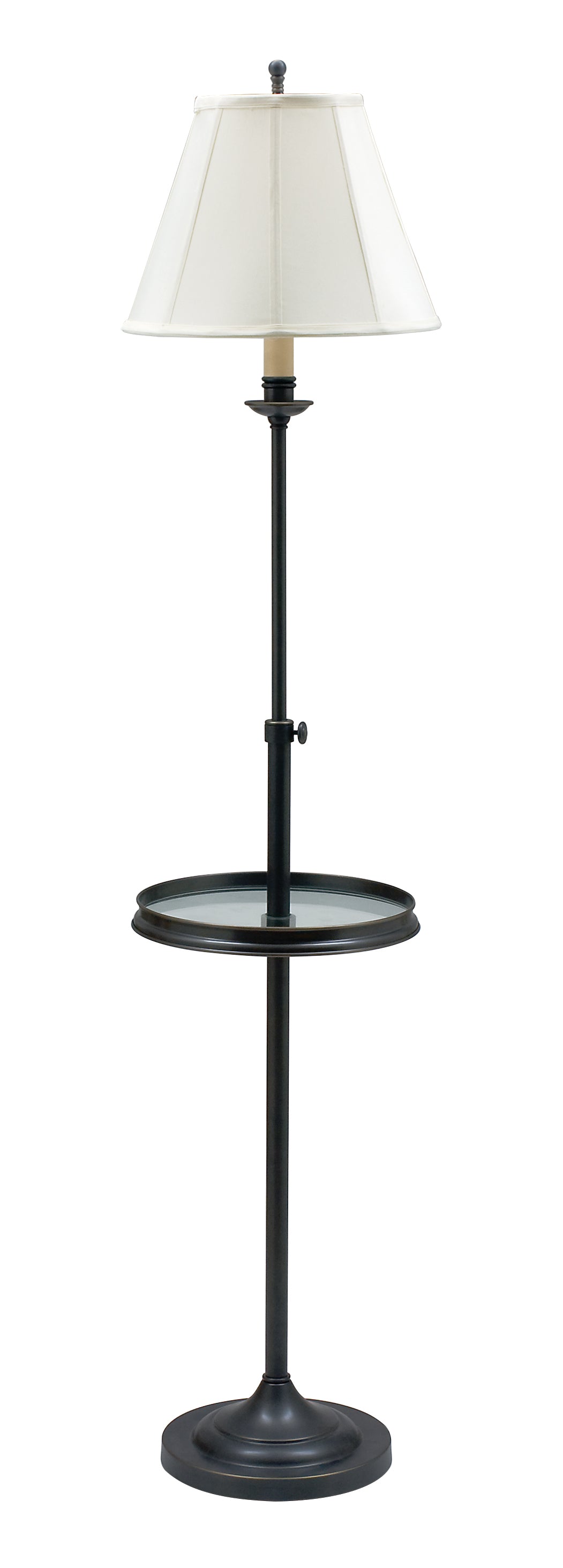 House of Troy Club Adjustable Oil Rubbed Bronze Floor Lamp with glass table CL202-OB