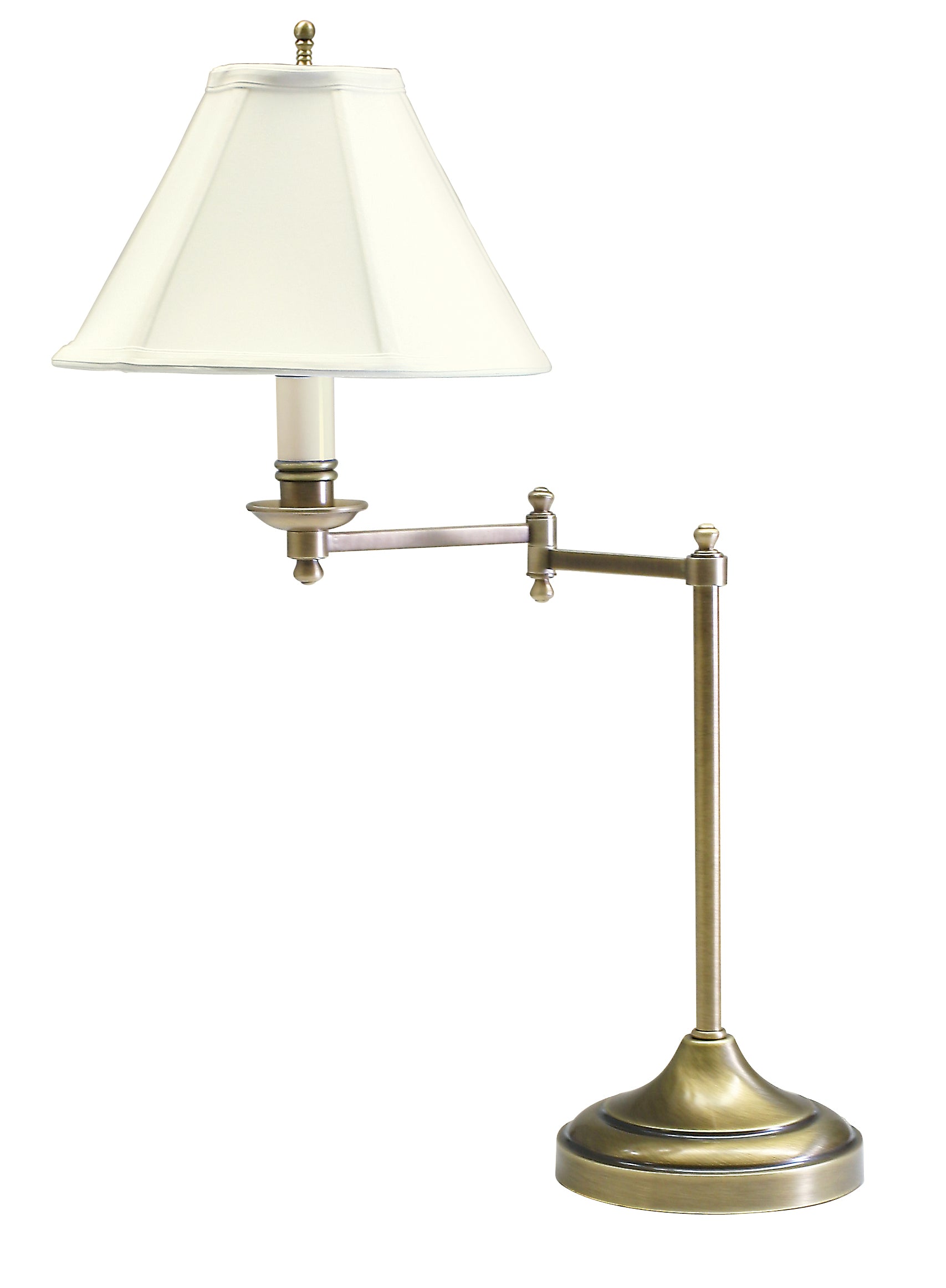 House of Troy Club 25" Antique Brass Table Lamp with swing arm CL251-AB