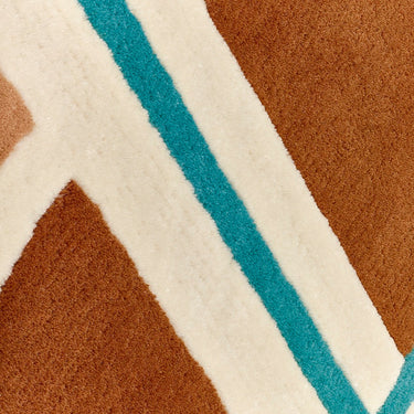 Colagem wool rug, close-up of the pile texture