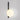 Tall Gaia wall light in bronze with a lit shiny opal glass globe, shade facing down