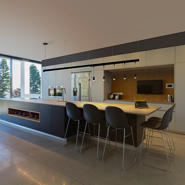 BlackJack 94-inch linear channel pendant with five Novo Short LED lights