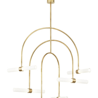 Elegant Calumn 6 Light Chandelier in a contemporary dining room