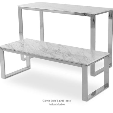 Calvin Marble Console Sofa Table by SohoConcept - New