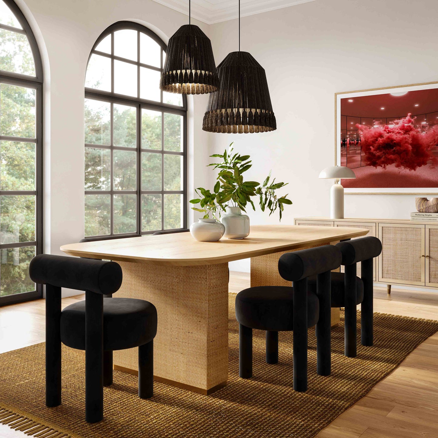 Tov Furniture Carmel Black Velvet Dining Chair