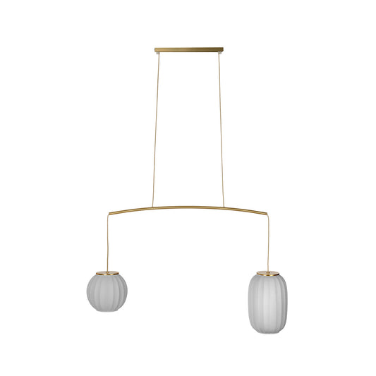 Mei Movil Suspension Lamp by Carpyen Gold and White