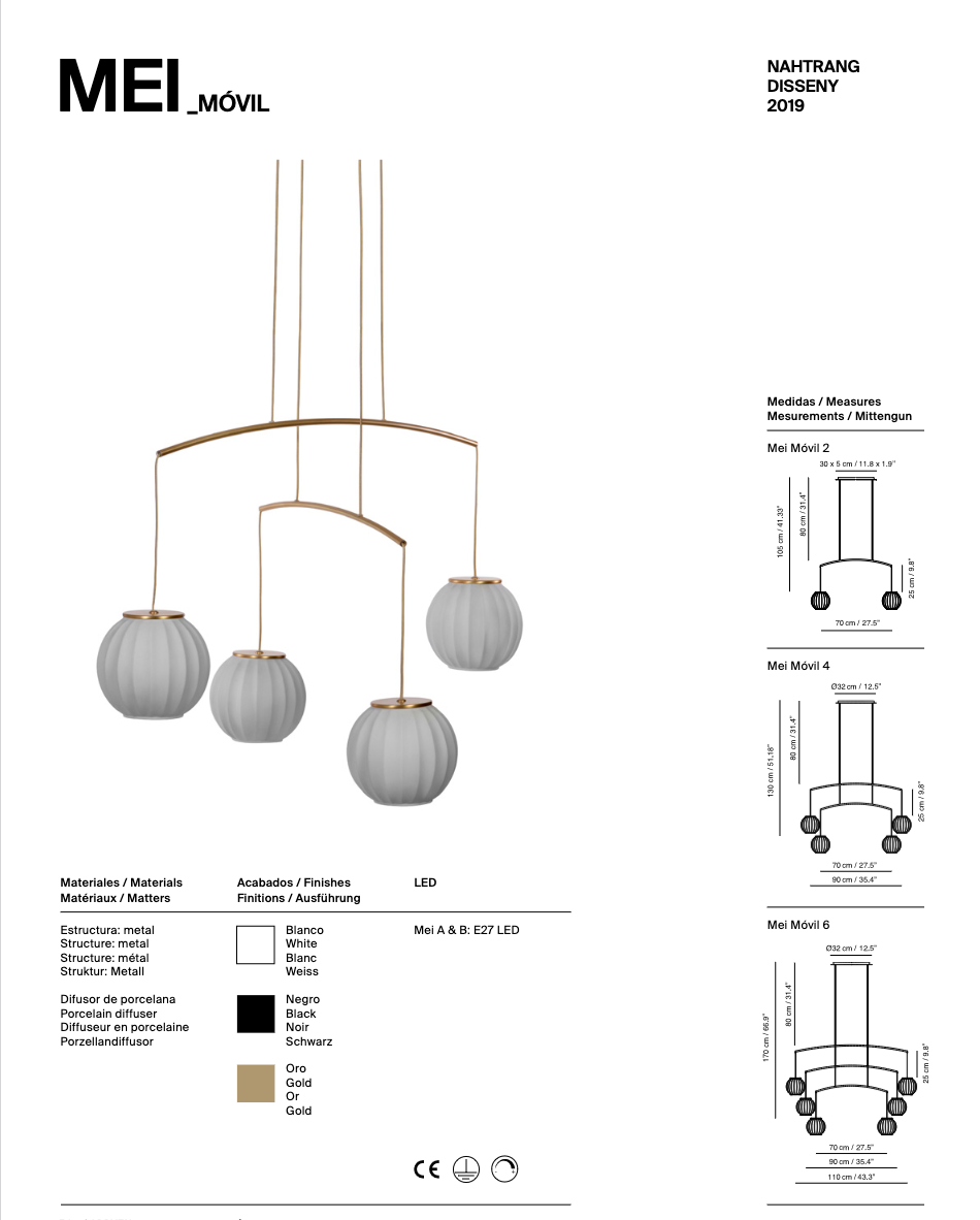 Barcelona craftsmanship: Mei Movil Suspension Lamp