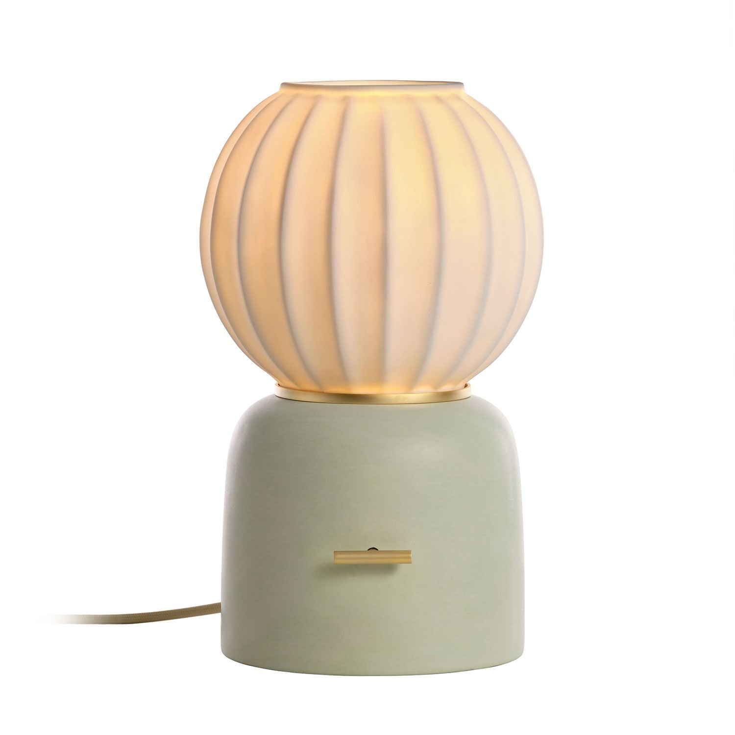 Elegant Porcelain Mei Lamp in Mint Green