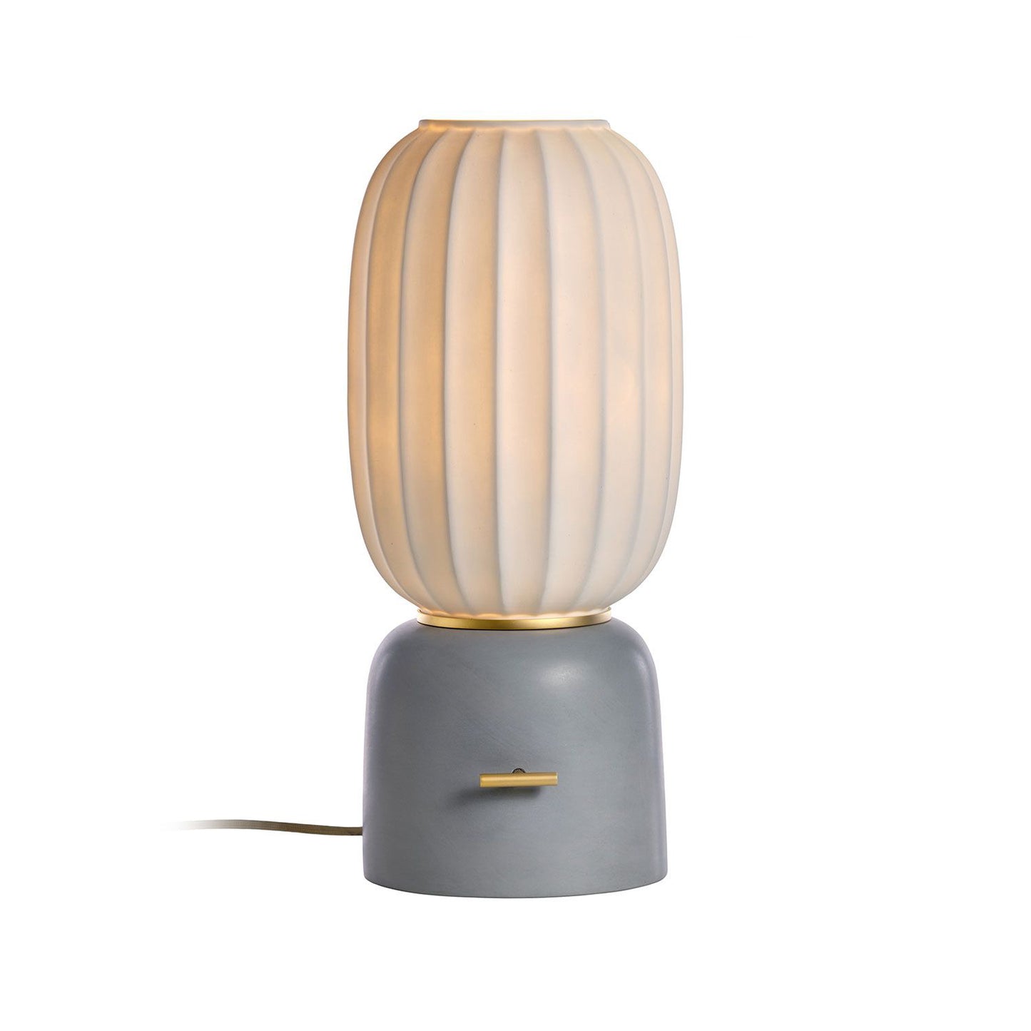 Mei Table Lamp by Carpyen in Grey with Gold Ring
