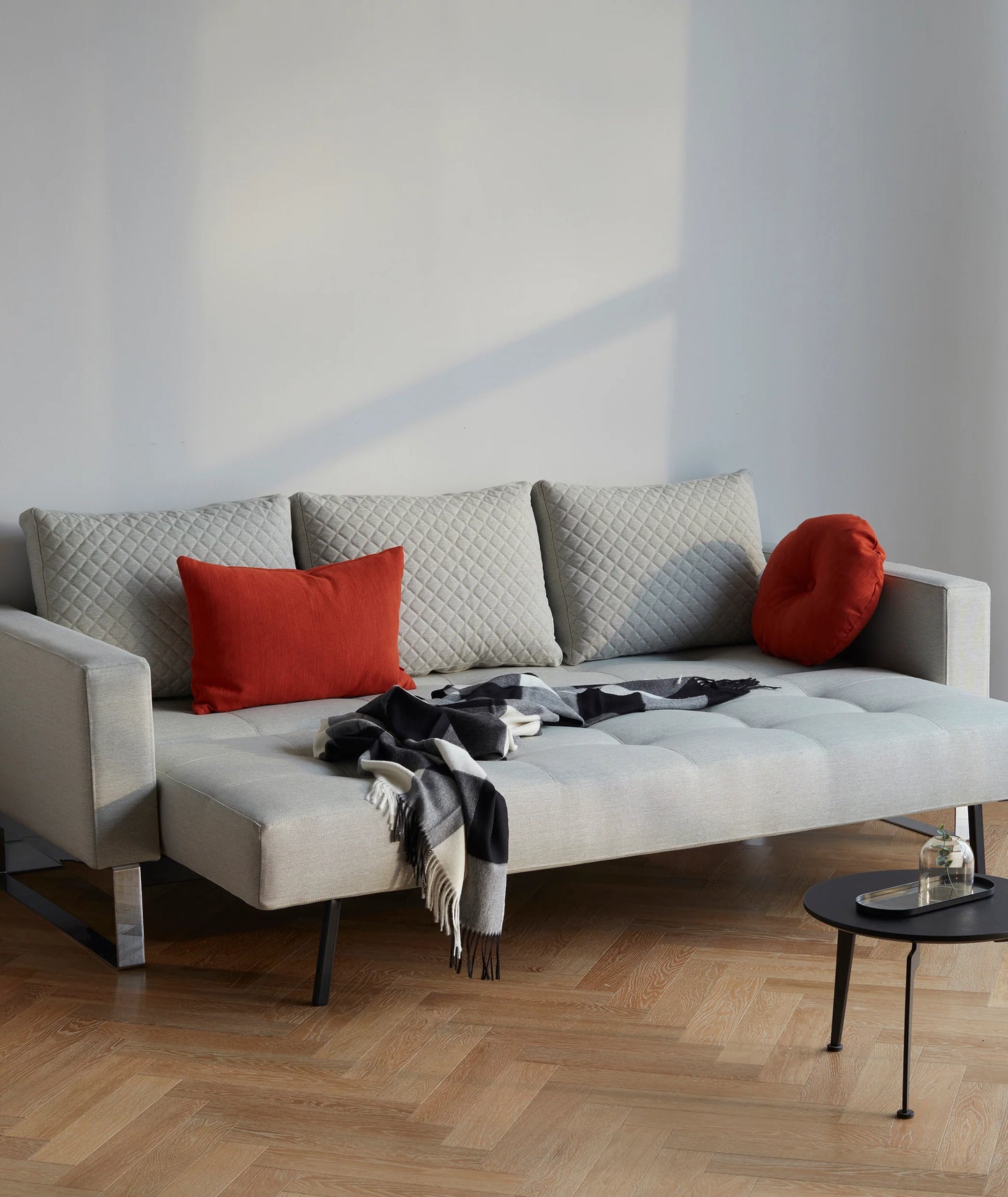 Innovation Living Cassius Quilt Sofa Bed Chrome Legs