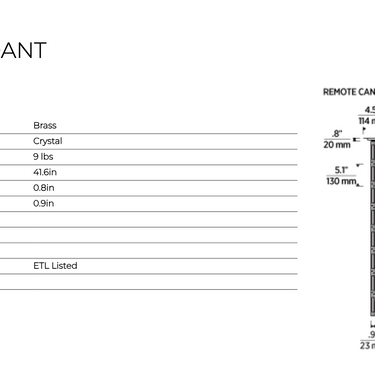 Visual Comfort Catena 41" Pendant | Contemporary Crystal Chandelier for High Ceilings, Line Drawing