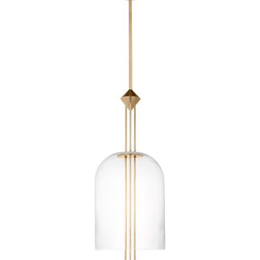 Modern pendant lighting: Visual Comfort's Cathedral Pendant with hand-blown glass shade in Natural Brass
