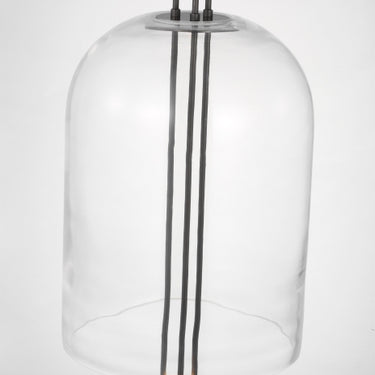 Contemporary kitchen island lighting with the Cathedral Pendant Light by Sean Lavin for Visual Comfort.

