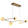 Cenlindes Modern Brass 5-Light Cluster Pendant Light for Kitchen Island