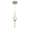 Cenlindes 4.5 Inch Brass Globe Pendant Lighting - 1-Light LED Fixture 