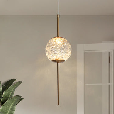 Cenlindes Gold Globe Pendant Light - 4.5" Glam LED Pendant Lamp 