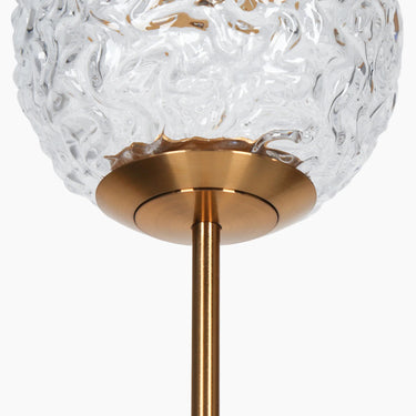 Cenlindes Small Brass Pendant Light - 4.5" LED Globe Light Fixture