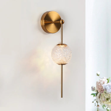 Cenlindes Globe Sconce - 1-Light Brass LED Wall Lamp for Modern Decor