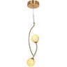 Cenlindes Modern Brass Globe Chandelier | 2-Light 6.5" LED | Minimalist Design 