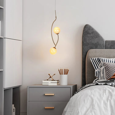 Cenlindes Small Brass Chandelier | 6.5" 2-Light LED | Bedroom Lamp