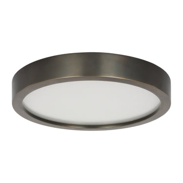 Modern dark bronze round flush mount lighting, 2700K LED, for hallway installation