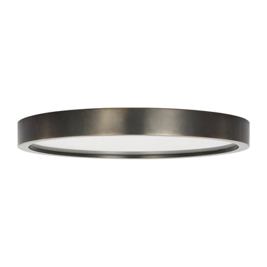 Modern dark bronze flush mount, dual-sided LED light for bedroom ambiance