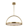 Cerne 26 inch round LED chandelier, natural brass finish, Kelly Wearstler design, warm 2700K light.