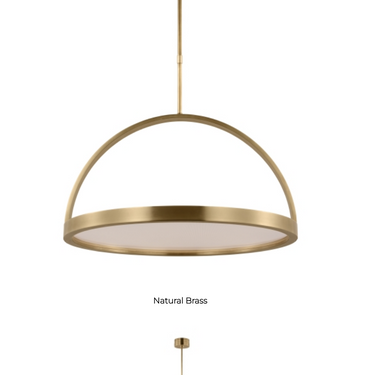 Visual Comfort Modern Cerne chandelier, 26 inch diameter, minimalist round design, dimmable LED light.