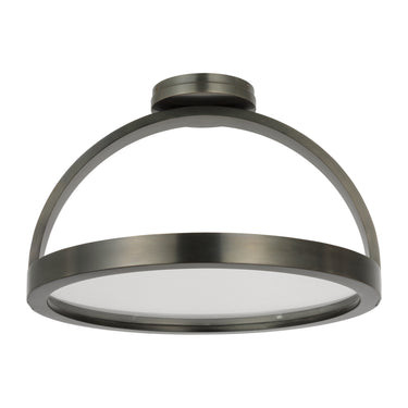Dark bronze 16 inch round LED semi flush mount, Cerne by Visual Comfort Modern
