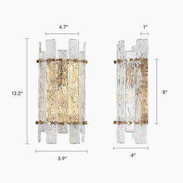 Chanmoliria 1-Light Brass & Glass Sconce | Modern Glass Wall Lamp