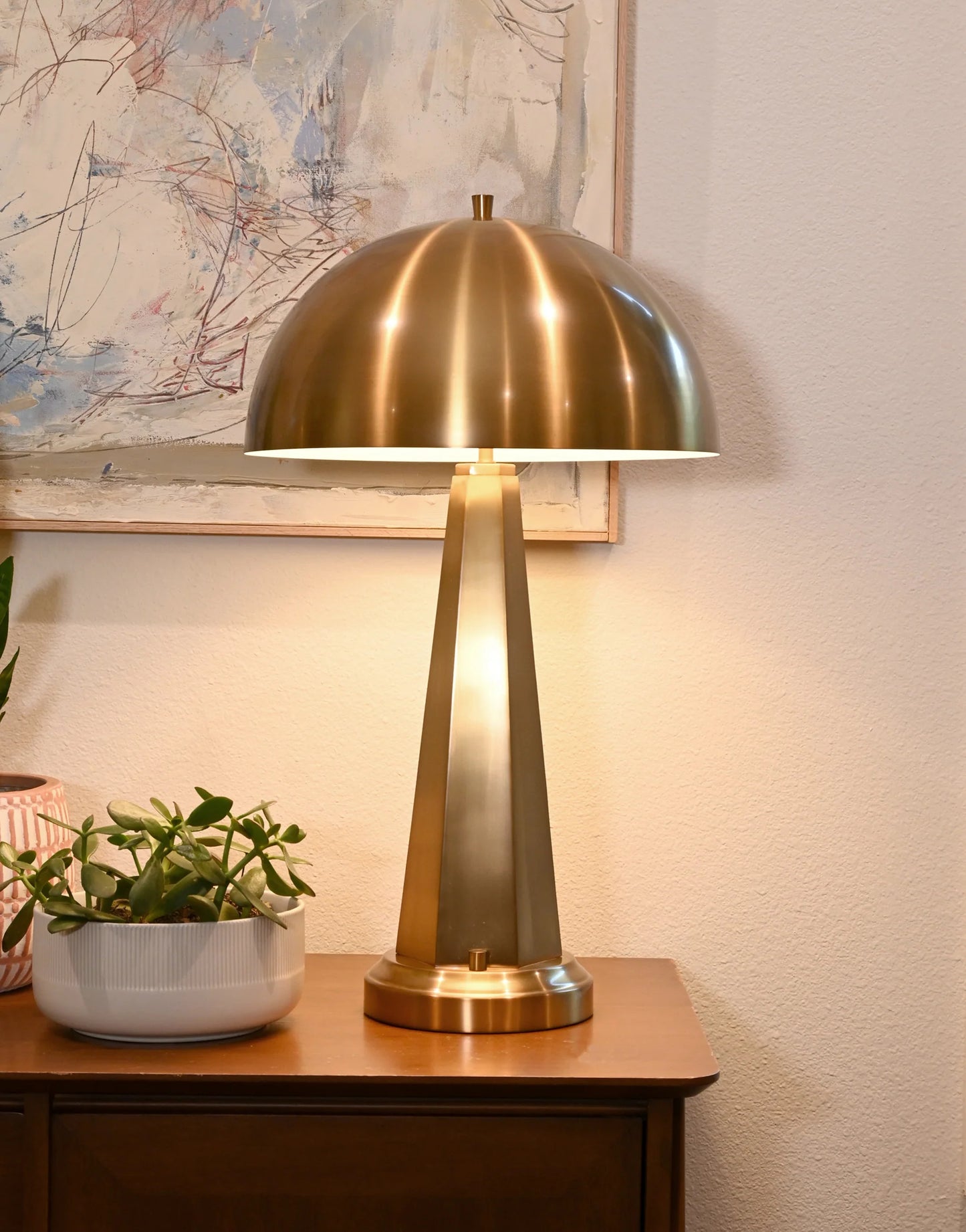 Table Lamp with Antique Brass Finish