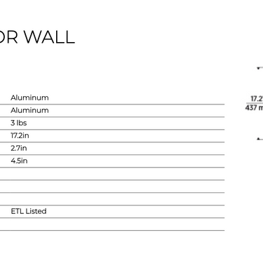 Diagram of Chara 16 black outdoor wall light dimensions and technical specifications.