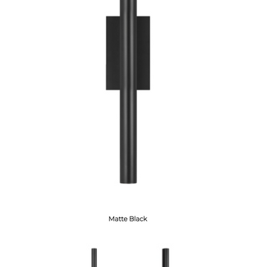 Chara 26 inch black outdoor LED wall light, dimmable, 1286 lumens, mounted on a modern residential patio wall.