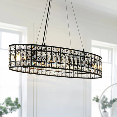 Modern Black Chandelier with Adjustable Height