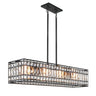 Chispa 4-Light Black Rectangular Island Light with Crystal Accents