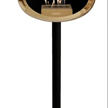 Luxury eco-friendly Dome Chromed Rose Gold Ground Steel Fireplace by Le Feu